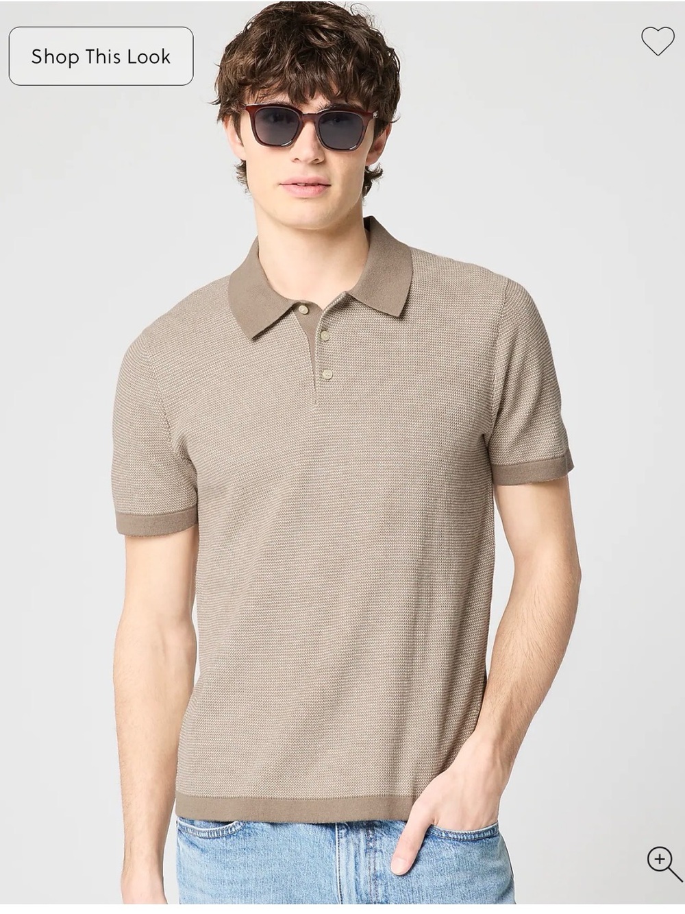 J. Crew Short-Sleeve Polo in Taupe